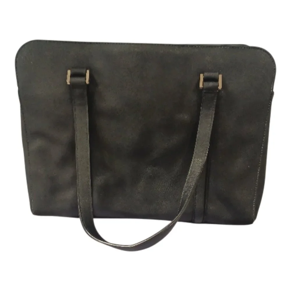 Kate Spade Newbury Lane Miles Black Structured Leather Satchel Shoulder Bag Tote - Picture 7 of 14